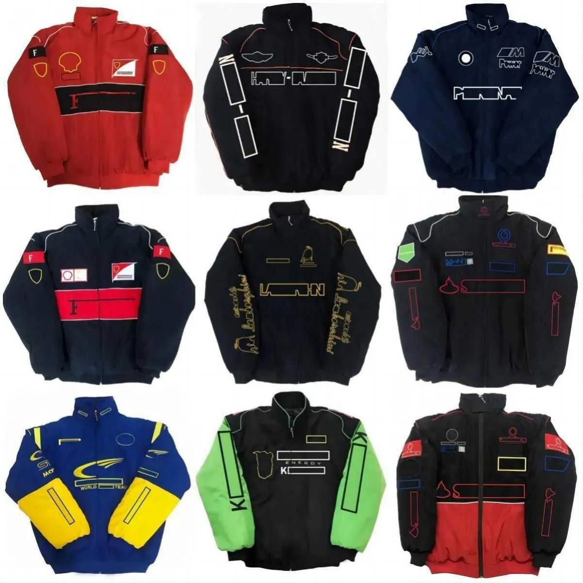 Spot New F1 Racing Jacket Full broderi Team bomullspassade jackor VB