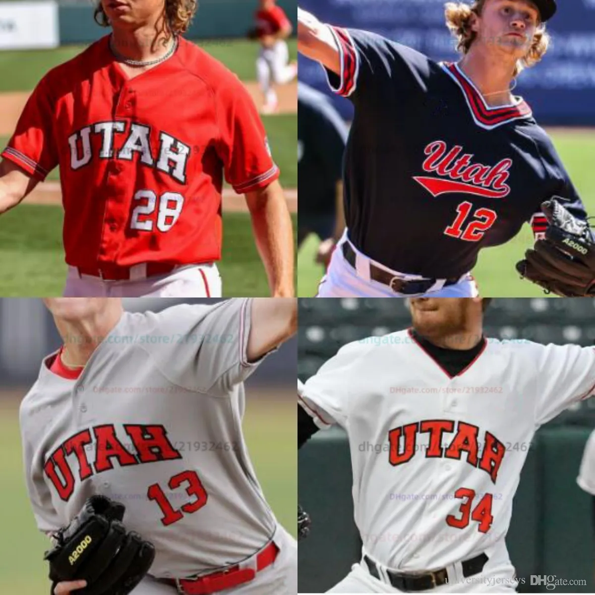 Utah Utes Baseball jersey all stitched Custom Mens Women jerseys Bryson Van Sickle Matt Flaharty Drake Digiorno Colin Roos Kaden Carpenter Cameron Nielson