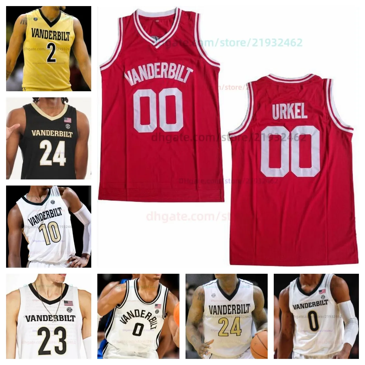 Vanderbilt Commodores Basketball Jersey NCAA Stitched Jersey Alla namn nummer män kvinnor ungdom broderad 15 coleson messer 22 graham calton 23 Jason Rivera-Torres