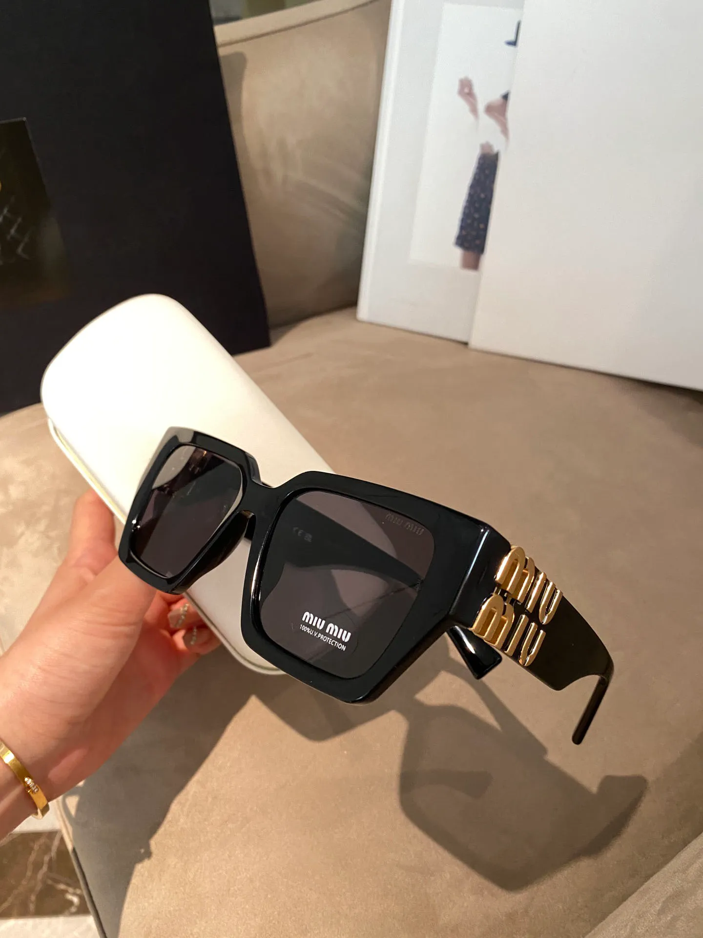 Polarized Cat Eye Sunglasses with Acetate Full Frame and  display picture 3