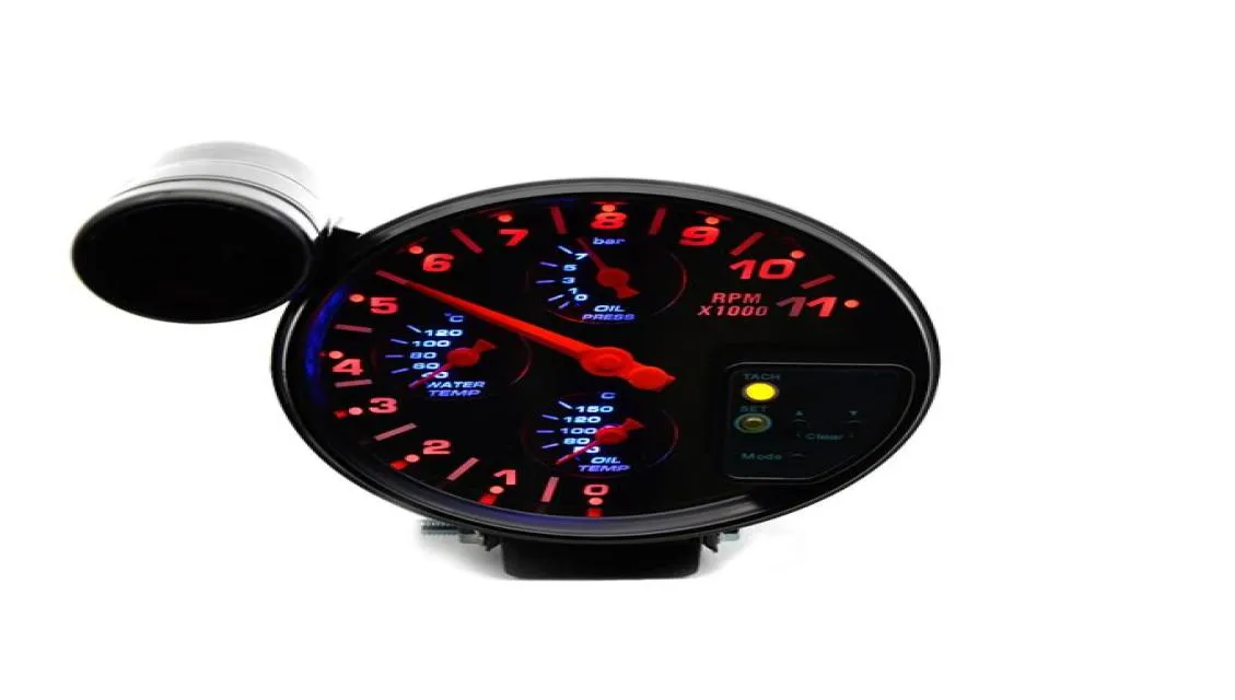 5 inch 4 IN 1 Car Meter Water Temperature Gauge Oil Temp Gauge Oil Pressure Gauge Tachometer With Sensors Auto Racing Modified8813112