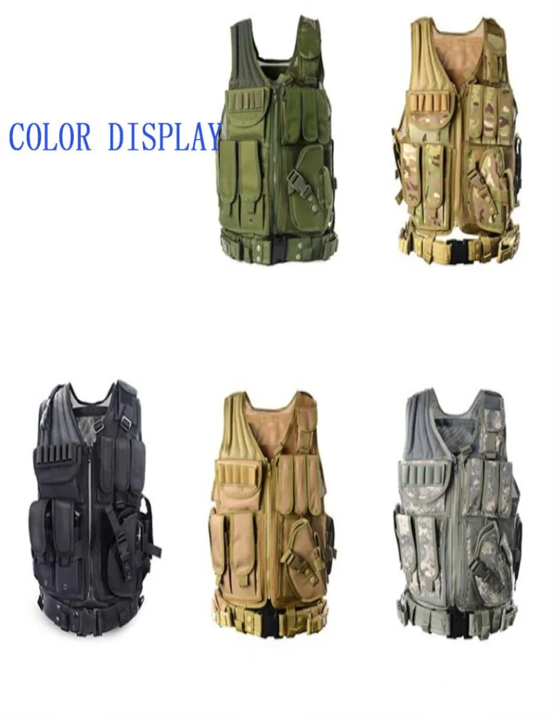 Camo Jacht Vest Mannen Tactische Vest Molle Tactische Paintball Aanval Schieten Jacht Kleding Kleding met Holster3860900