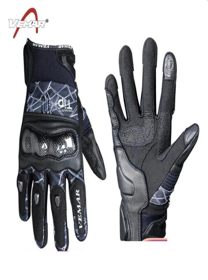 VEMAR gants tout-terrain de course en cuir respirant quatre saisons gants de chevalier gants de moto gants à doigts complets gants de cyclisme coupe-vent 33675187950