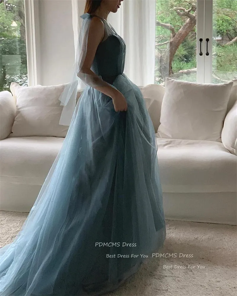 green emerald velvet dress Dusty Blue Cross-Back Plunge V Ruffle Maxi Prom Dress main image 1
