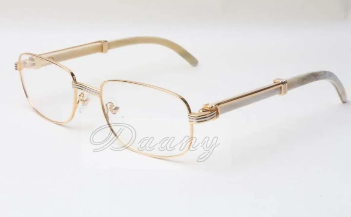 새로운 사각 안경 천연 흰색 스피커 안경 7381148 남성과 여성 안경은 근시 렌즈 글라스 크기 58362191을 장착 할 수 있습니다.
