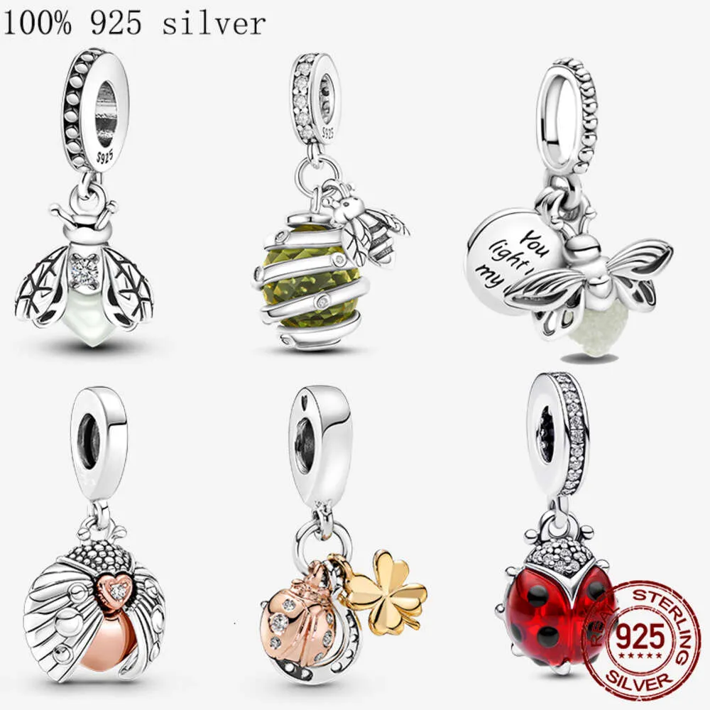 Hot New Sier Glow-In-The-Dark Firefly Dangle Charme Pingente Talão Fit Pulseira Original Encantos Para As Mulheres Jóias DIY