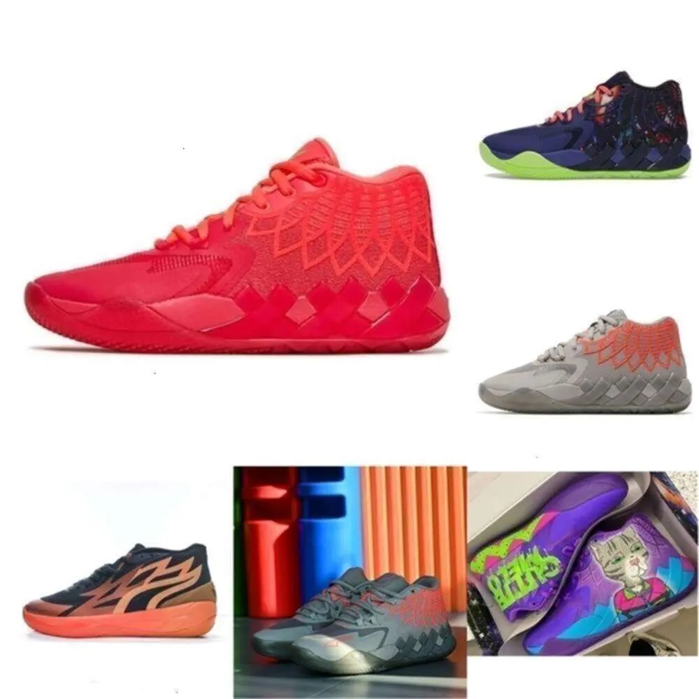 Scarpe Lamelo Lamelo Ball 1 Mb01 02 Scarpe da basket da uomo Scarpe da ginnastica Blast Buzz Lo Ufo Not From Here Queen Rick e Morty Rock Ridge Scarpe da uomo rosse