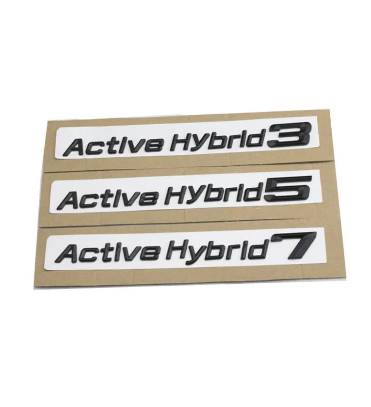 Nieuwe 1 stks 3D Chroom Zilver en Zwart Actieve Hybride 3 5 7 Kofferdeksel Achter Emblemen Badge Zwarte Letters voor BMW 357Serie8592882