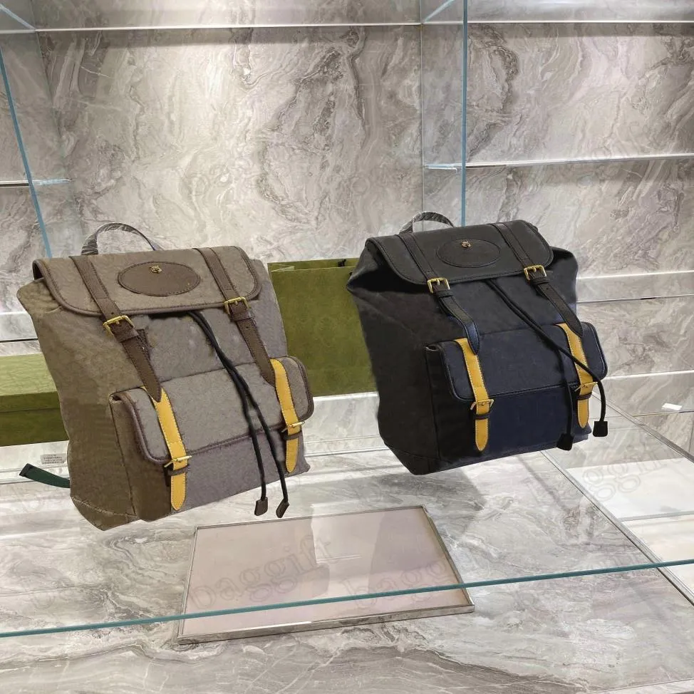 Zaino da viaggio morbido da uomo classico Katy Perry Sup Web Straps Borsa di tela vintage marrone giallo Borse a tracolla di design di lusso317U