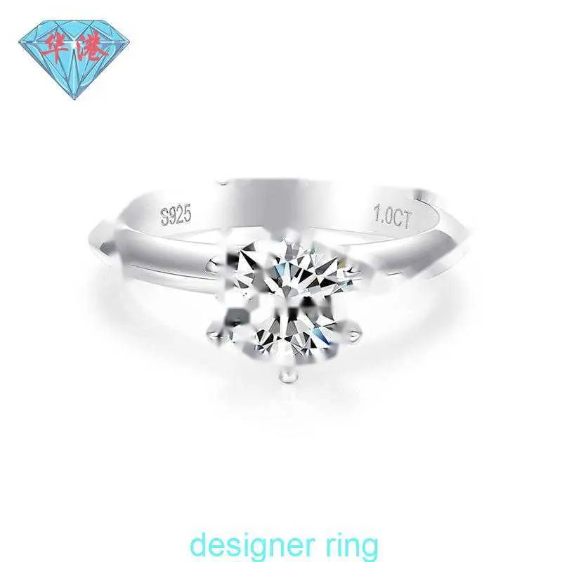 Bague de créateur Bague en diamant Bague d'amour Bagues Designer pour femmes Bague moissanite S925 Argent TIffanyitys Six Claw Same Style Mosang Stone Ring