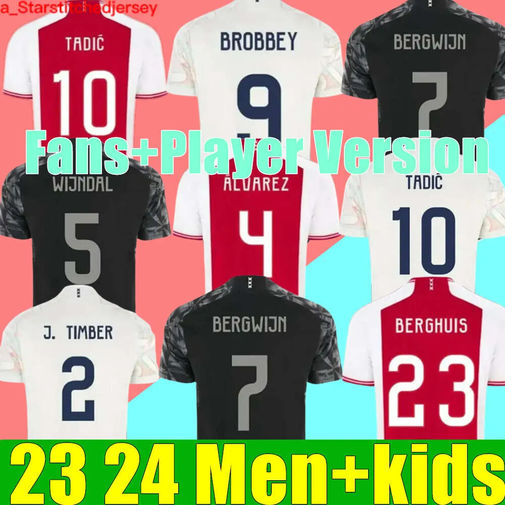 Tadic 23 24 Soccer Jerseys Bassey Berghuis Third Black Kit Klaassen Bergwijn Marley 2023 2024 Away Football Shirts Män barnens uniformer Cruyff