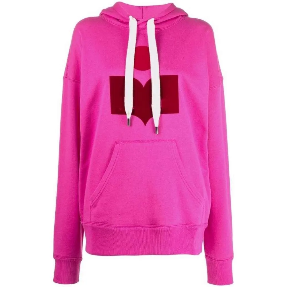 Novo Hoodie 24ss Isabels Marant Designer Moletom Solto Clássico Impressão Quente Slim Contraste Em Relevo Reunindo Mulheres Algodão Casual Pulôver Suéter Com Capuz Tendência Tops