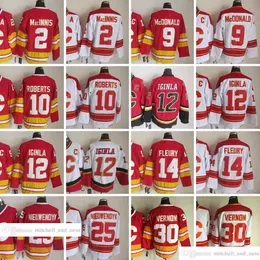 Movie Vintage Hockey 12 Jarome Iginla Jerseys CCM Embroidery 2 Al Innis 9 Lanny Mcdonald 10 Gary Roberts Theoren Fleury Joe Nieuwendyk