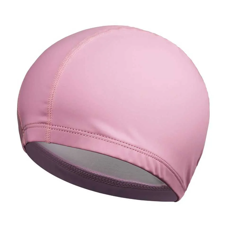 Cuffie da nuoto Cuffie da nuoto di dimensioni libere uomo Donna Protezione elastica le orecchie Capelli lunghi Cappello da piscina Cuffie da bagno ultrasottili YQ240119