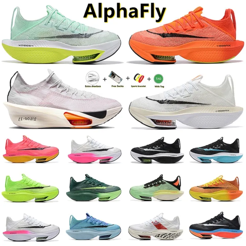 2024 ALPHAFLY NÄSTA% RUNNINGSKODE MEN KVINNER SNEAKER Prototyp Total Orange Mint Foam Ekiden Scream Green Men Trainers Sport Sneakers Platform Jogging Shoe 36-45