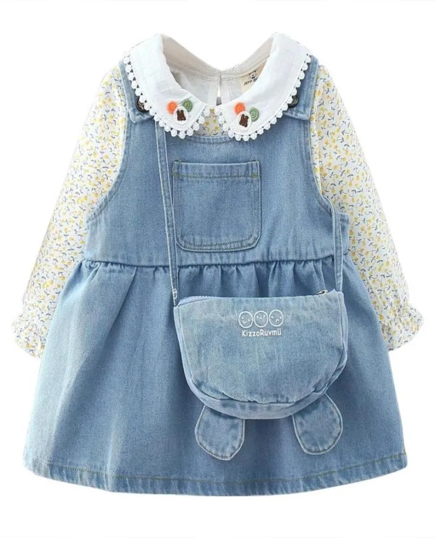 Abiti per ragazze Inverno Primavera Autunno Nuovo abito da principessa 2 pezzi per abbigliamento per bambini Abito per bambina a pieghe9833002