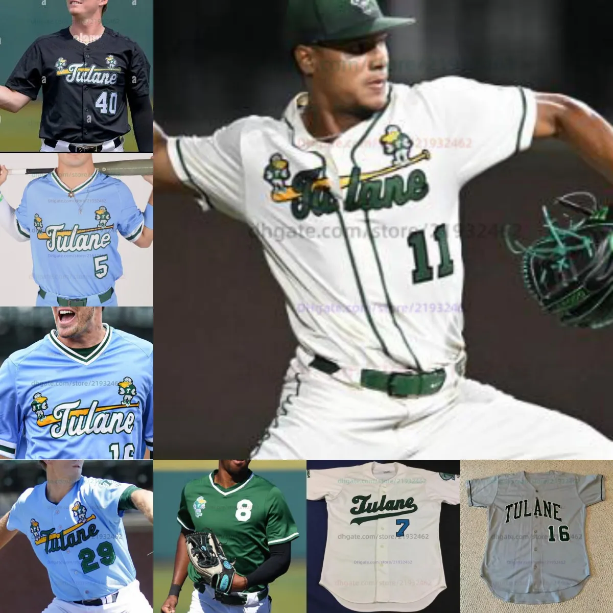 Tulane Green Wave Baseball Jersey tudo costurado personalizado Mens Mulheres Jerseys Michael Lombardi Tayler Montiel Wes Burton Jacob Moore Trey Cehajic Nathan Rose