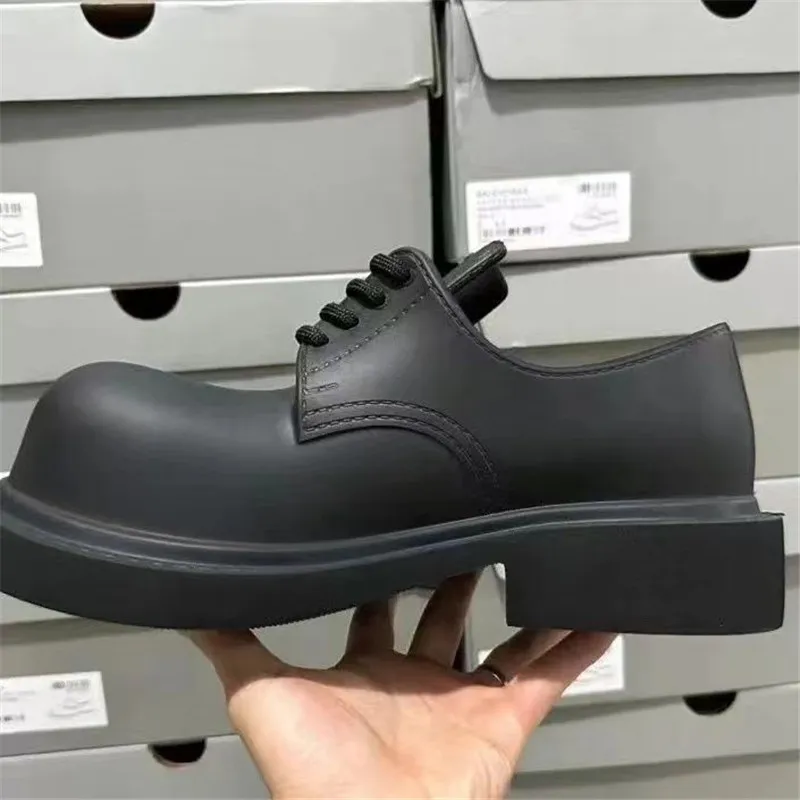 Men's Thick Platform Derby Shoes Lace-Up Round Toe Leather Split Leather  Size 39-45 from Dhgate Dress Shoes - price 72.36