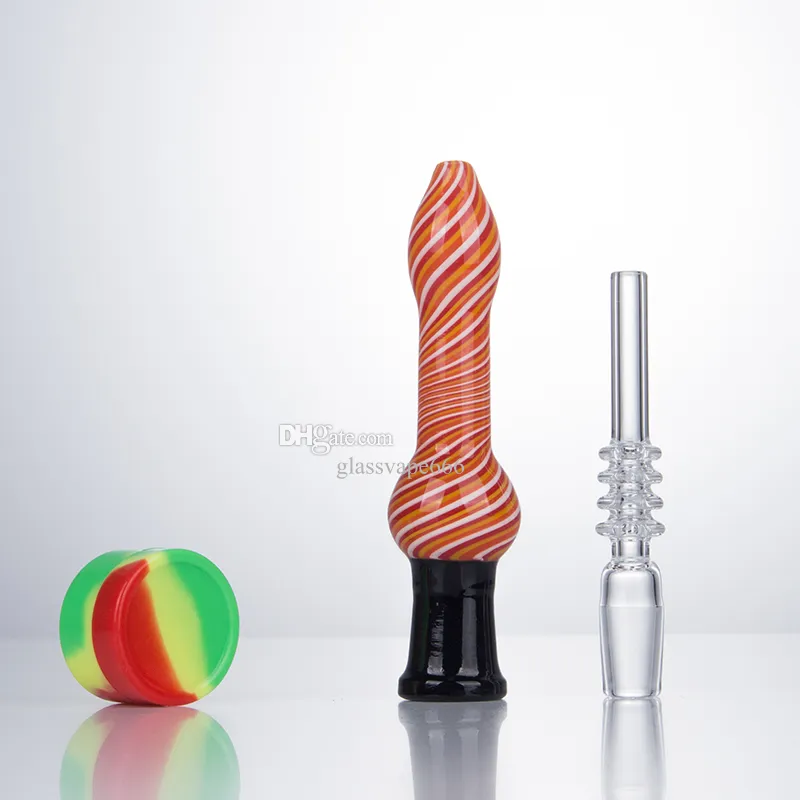 Glassvape666 NC089 Dab Rig Pipe à fumer 14mm Titane Céramique Quartz Clou Environ 4,3 pouces Énorme flux d'air Perruque Wag Tuyaux en verre