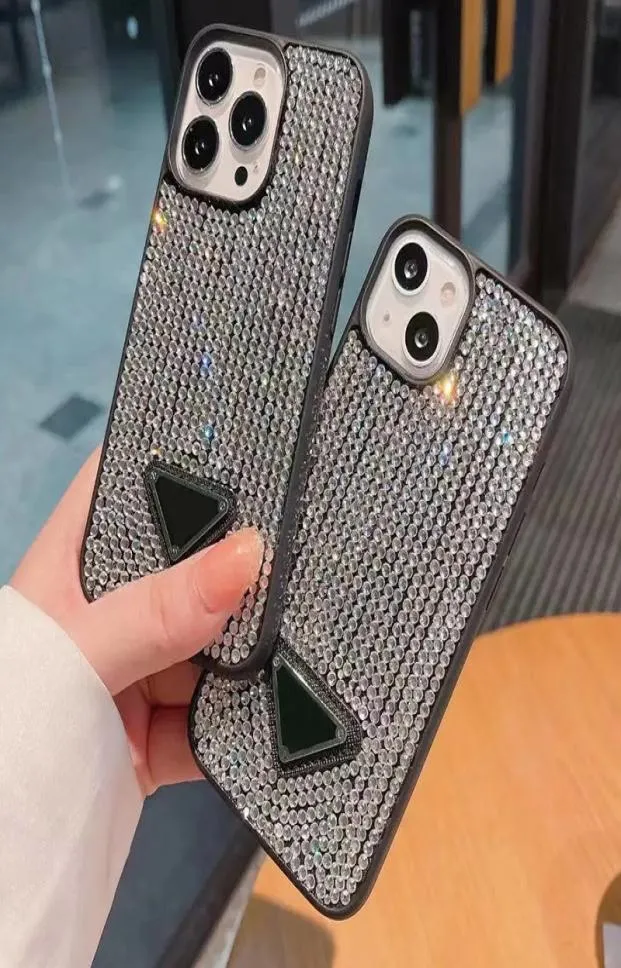 Designer P Triangle Phone Cases Bling Rhinestone Shell for iPhone 13 13Pro 12 12Pro 11pro X XS Max 8 7 Crystal Glitter Phone 2167433