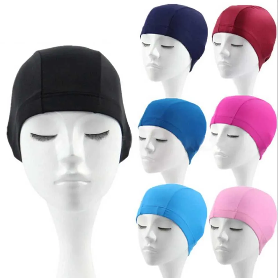 Cuffie da nuoto Cuffie da nuoto di dimensioni libere uomo Donna Protezione elastica le orecchie Capelli lunghi Cappello da piscina Cuffie da bagno ultrasottili YQ240119