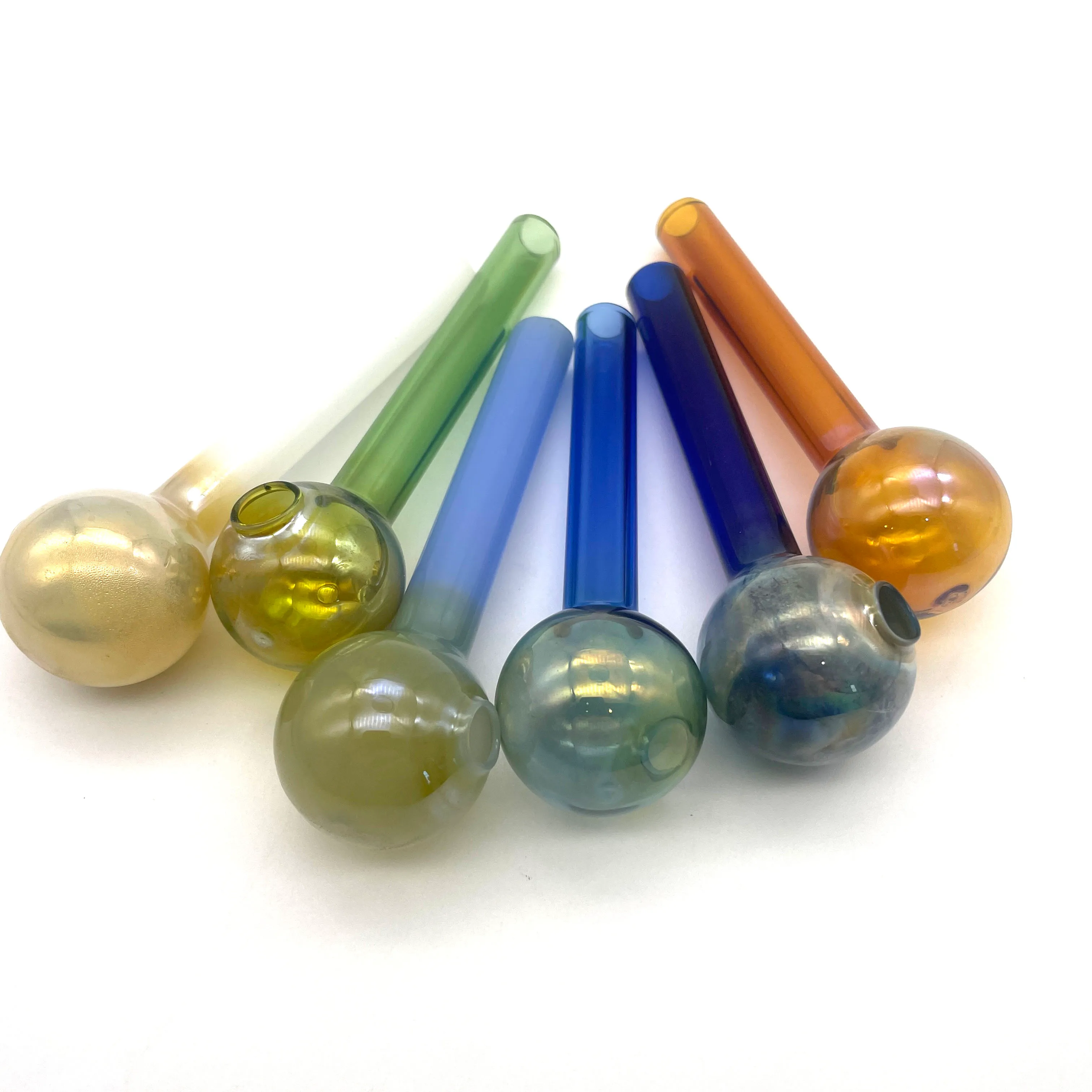 30mm boule colorée Pyrex verre brûleur à mazout tuyau épais Tube fumer tuyaux tabac herbe verre huile ongles tuyaux accessoires pour fumer