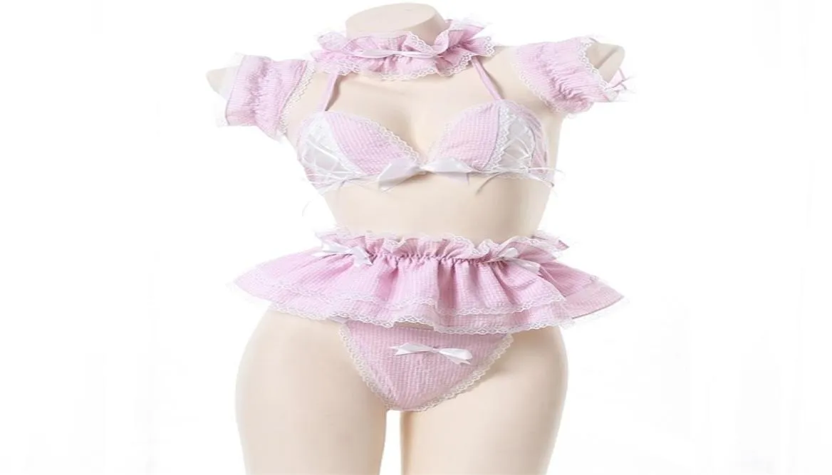 Японский ita Cute Maid Uniform Kawaii Anime Bikini Set Сексуальные аниме Костюмы для косплея Наряд для женщин Бикини Sailor School Girl 22043908085