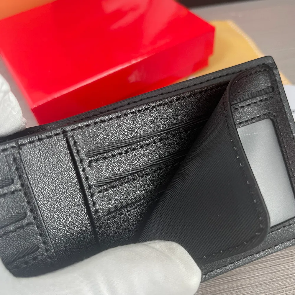 Luxury SF Designer Wallet Men's 100% äkta läderväska Kreditkortshållare Små storlek Purses Högkvalitativa läderficka Kontantklipp Mynt Plånböcker kommer med låda