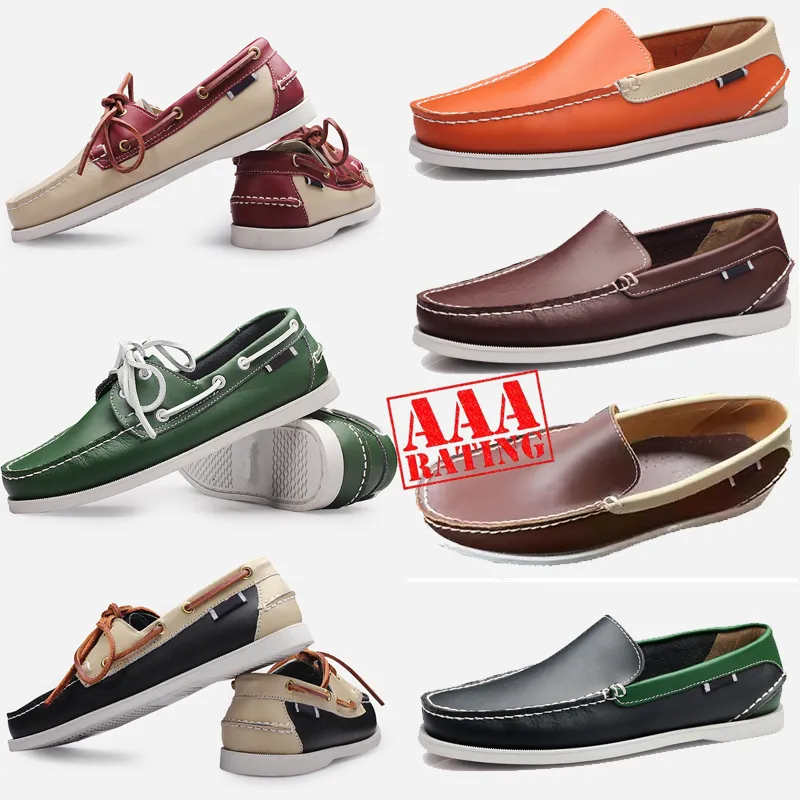 Hommes qualité nouveaux mocassins haut de marque Slip-on en cuir véritable hommes robe noir marron mocassin fond souple chaussure de conduite 44