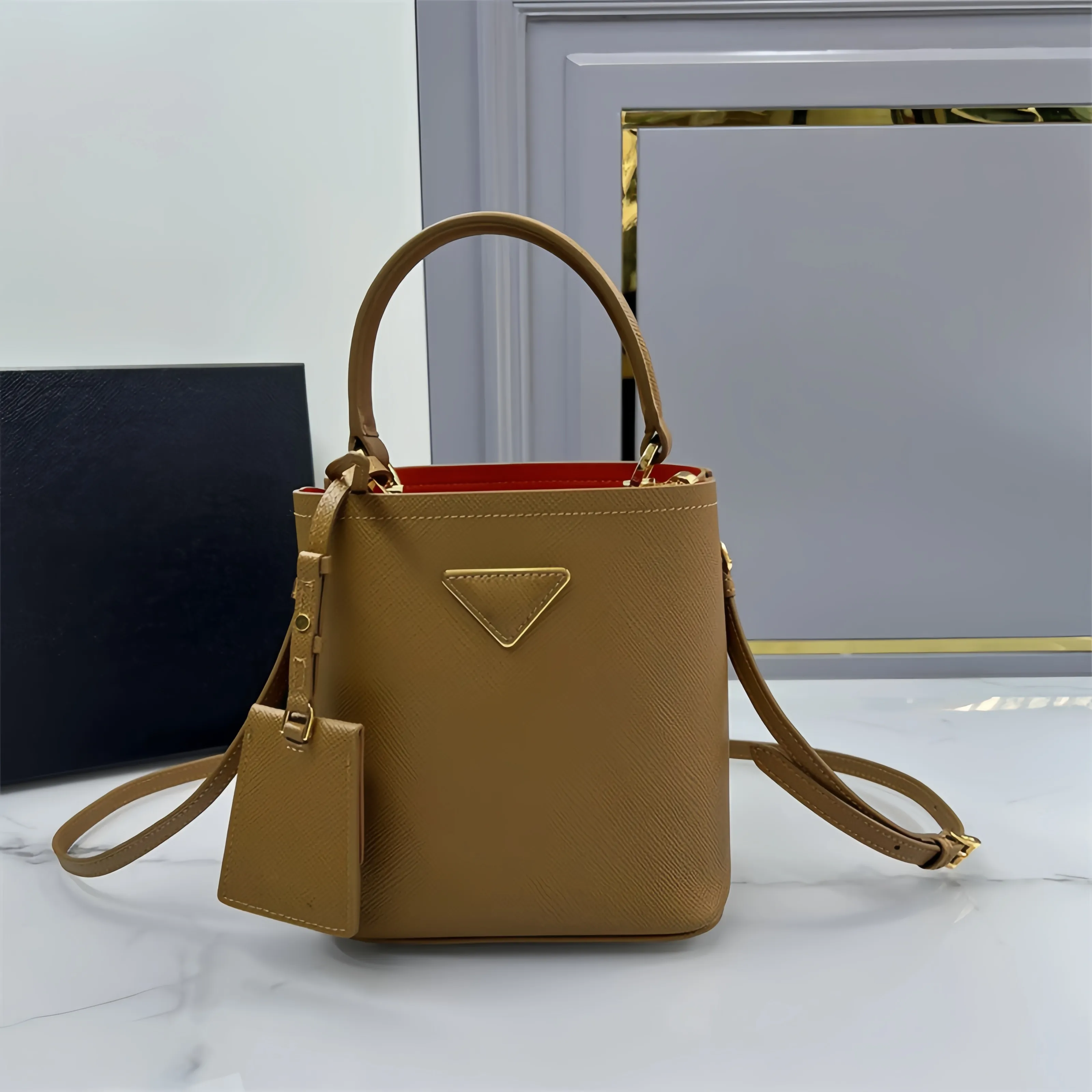 ★PRADA★MINI LEATHER TOTE BAG Prada Mini Leather Tote Bag | Brown | FARFETCH