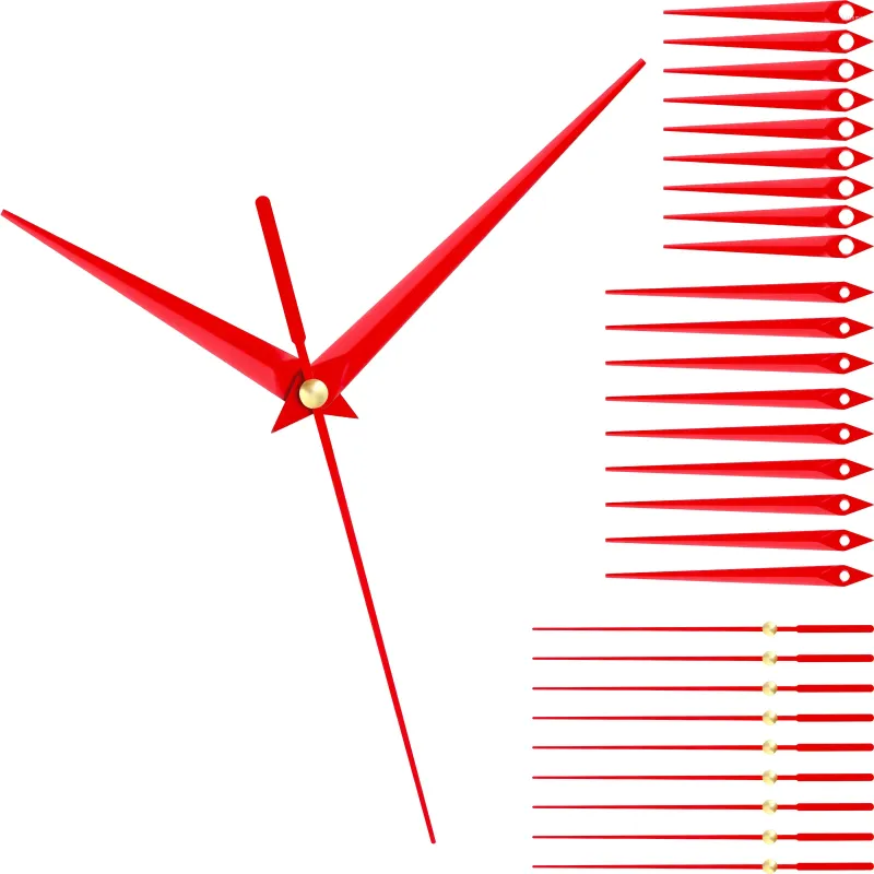 Uhrenzubehör 10 Sätze Wanduhr Metallzeiger Stummzeiger Ersatzteile für geräuschlosen einfachen Mechanismus Aluminium