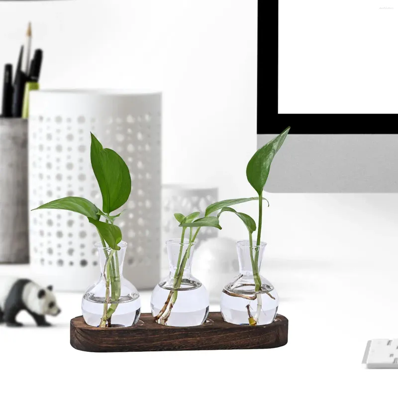Vases Hydroponic Vase Bud Modern Plants Holder Flower Pot Desktop Glass Planter For Desk Balcony Dinner Table Home