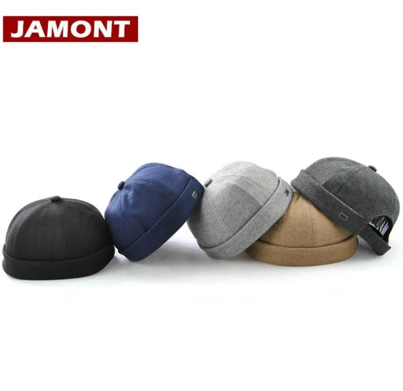 Jamont Casual Men Hats Skullcap Solid Cotton Vailies Fashion Hat New Portable Casquette8703210