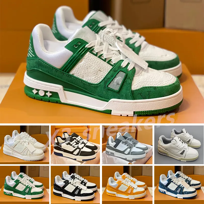 2024 Amanti delle scarpe casual di design di lusso Sneaker da allenamento in rilievo tripla bianca rosa azzurro nero verde giallo denim basse scarpe da ginnastica da uomo scarpe da ginnastica da donna EUR 36-45 X21