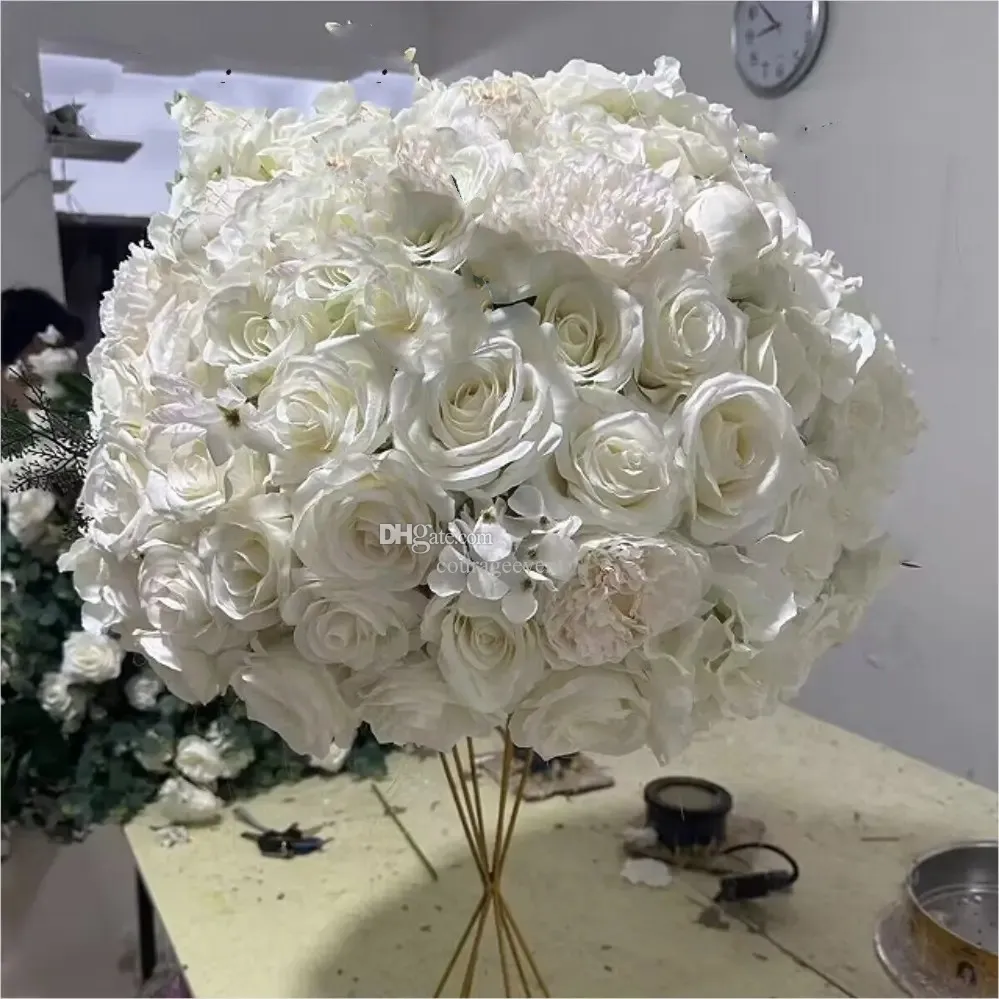 Boule de fleurs de mariage de haute qualité, taille personnalisée, pièce maîtresse de Table, fleur artificielle de mariage