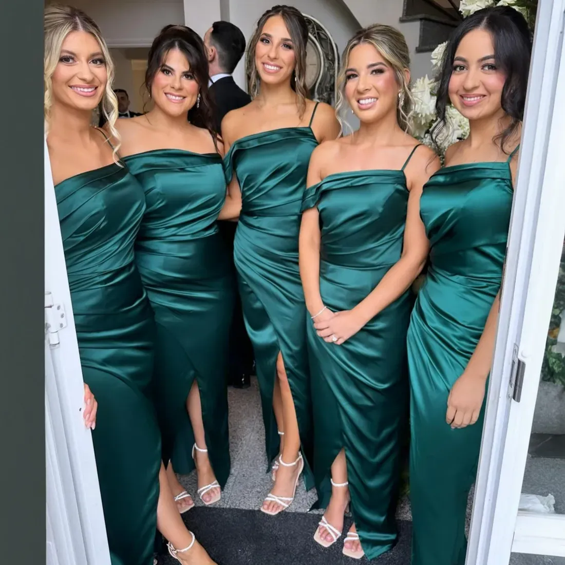 turquoise one shoulder bridesmaid dresses A-Line One-Shoulder Beadings Sleeveless Ruffles Bridesmaid Dress Floor Length Maid of Honor Dress