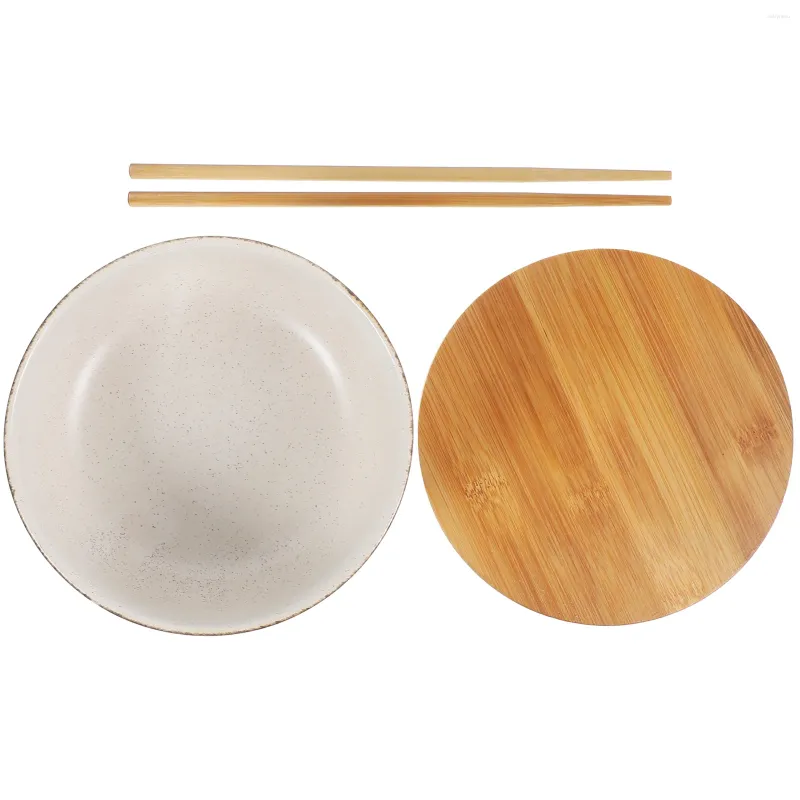 Conjuntos de louça Ramen Bowl Cerâmica Sopa de Macarrão Reutilizável Compact Instant Bowls Handhles Student