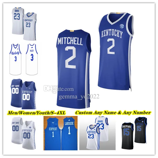 Kentucky Wildcats UK College 농구 유니폼 Antonio Reeves Rob Dillingham Tre Mitchell Zvonimir Ivisic D.J. Wagner Reed Sheppard Justin Edwards Devin Booker 4xl