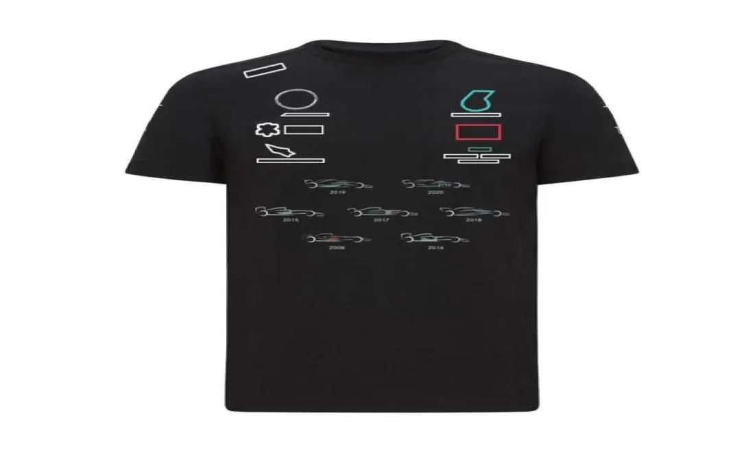 2021 F1 Racing Time Team Shortsleeeved Camisa de pescoço redonda Men039s Motocicleta Camise