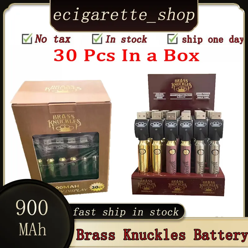 Newest Brass Knuckles Battery Display 900mAh Vape Voltage Adjustable With Chargers Preheat