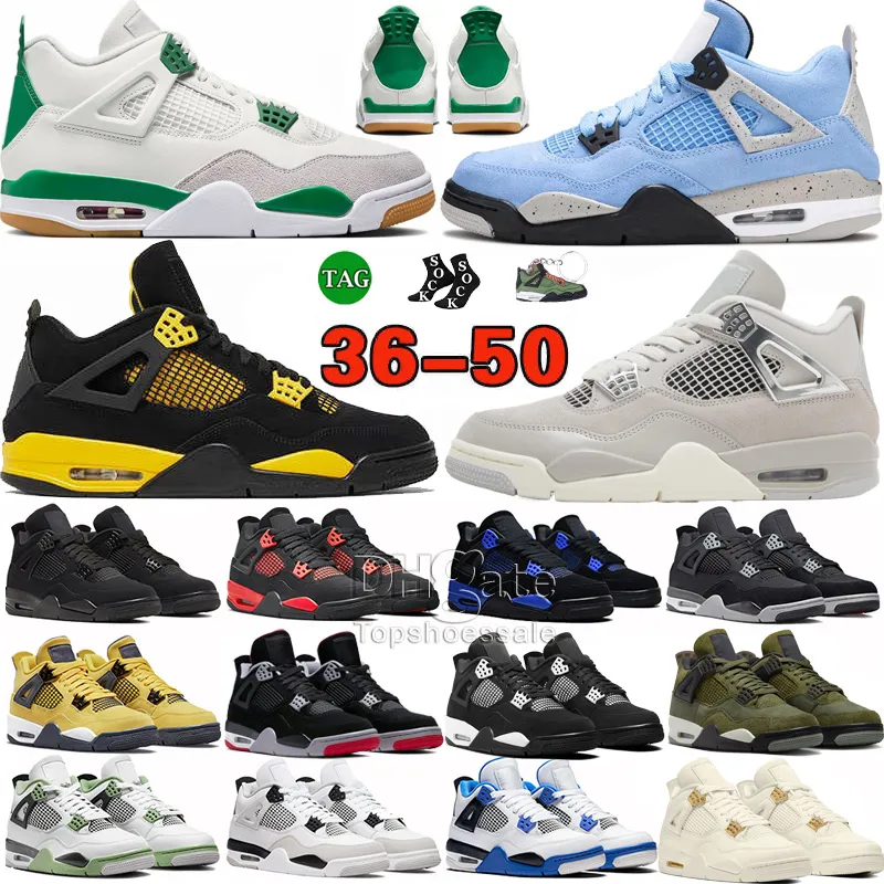 Herrenschuhe Große Größe Jumpman 4s Basketball 4 Midnight Navy Military Black Cats Seafoam Pine Green Thunder Photon Dust Violet Ore Sneakers Trainer Us13 14 15 36-50