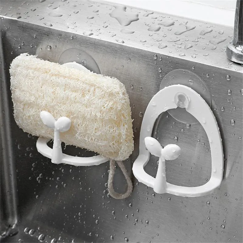 Kitchen Storage Sucker Durable Practical Accessories Organizer Sink Sponge Holder Plastic Suction Cup Cleaning Pad Non-toxic