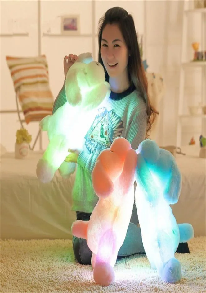 50CM Colorful Luminous Teddy Dog LED Light Plush Pillow Cushion Kids Toys Stuffed Animal Doll Birthday Gift for Child8837680