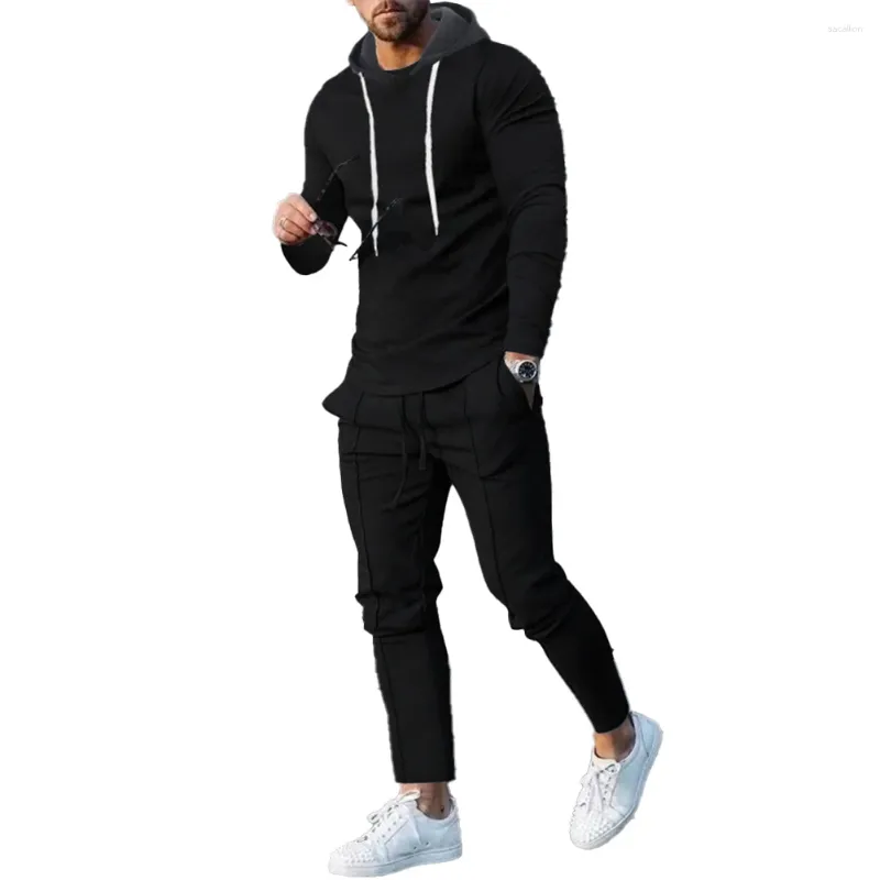 Survêtements pour hommes Costumes de jogging Pantalons de sweat-shirt pour hommes Quotidien pour les vacances Sweat à capuche à manches longues O Cou