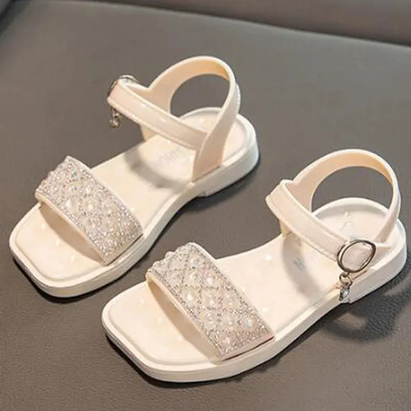 Girls Sandals Rhinestone Summer Shoes Kids Open Toe strandschoenen voor meisjes Sandalen voor kinderen prinsesschoenen CSH1424 240118