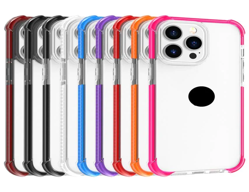 Capas de telefone de chamada transparente dupla cor acrílico TPU TPE proteção anti-queda de quatro cantos capa traseira transparente para Apple iPhone 14 Plus8690025