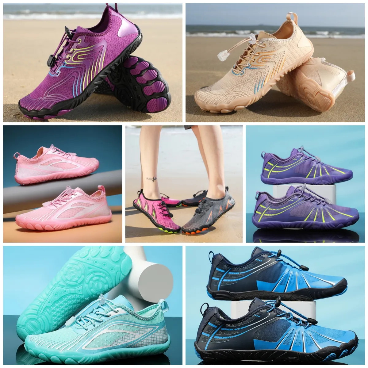 Buty na zewnątrz buty sandałowe buty buty Mans Womans Beach Aqua Buty Szybkie suche boso wędrówki Brastne trampki Swim 35-46 EUR