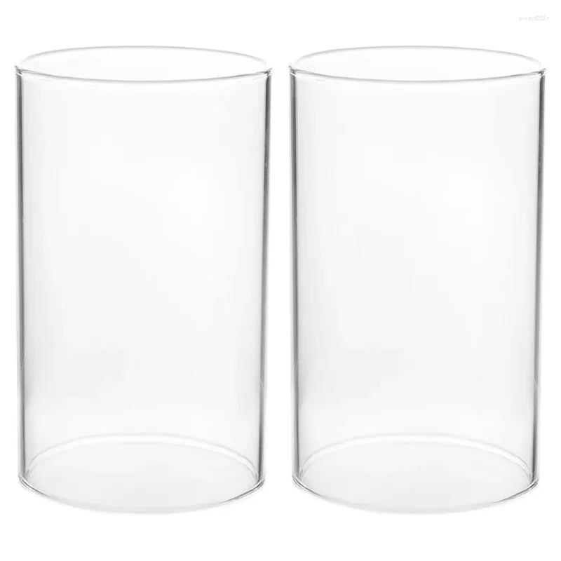 Bougeoirs 2 pièces ornement conique tube transparent nuances verre pour bougies pilier