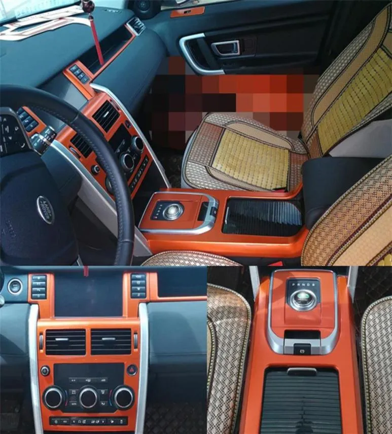 ل Discovery Sport Interior Central لوحة الباب مقبض ملصقات ألياف الكربون شارات تصميم السيارة Vinyl228Z8221448