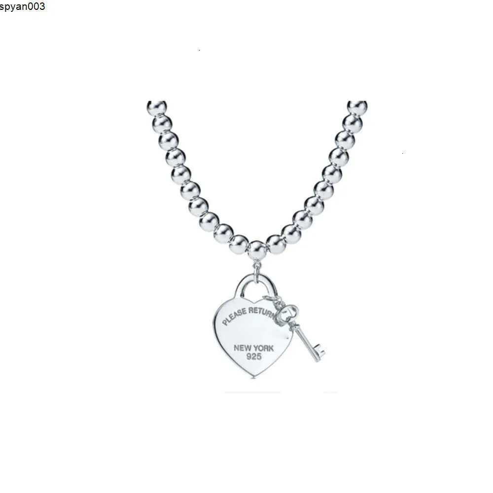 Designer Classic Silver Key Gold Plated Necklace Popular Love Chain